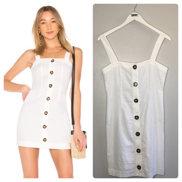 LPA Dresses & Skirts - New LPA Revolve Button Up Tank Dress Linen Mini